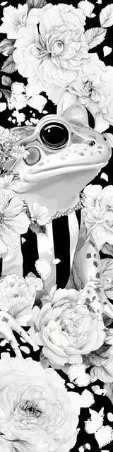 Free printable frog bookmark to color featuring a frog with a vertical striped shirt